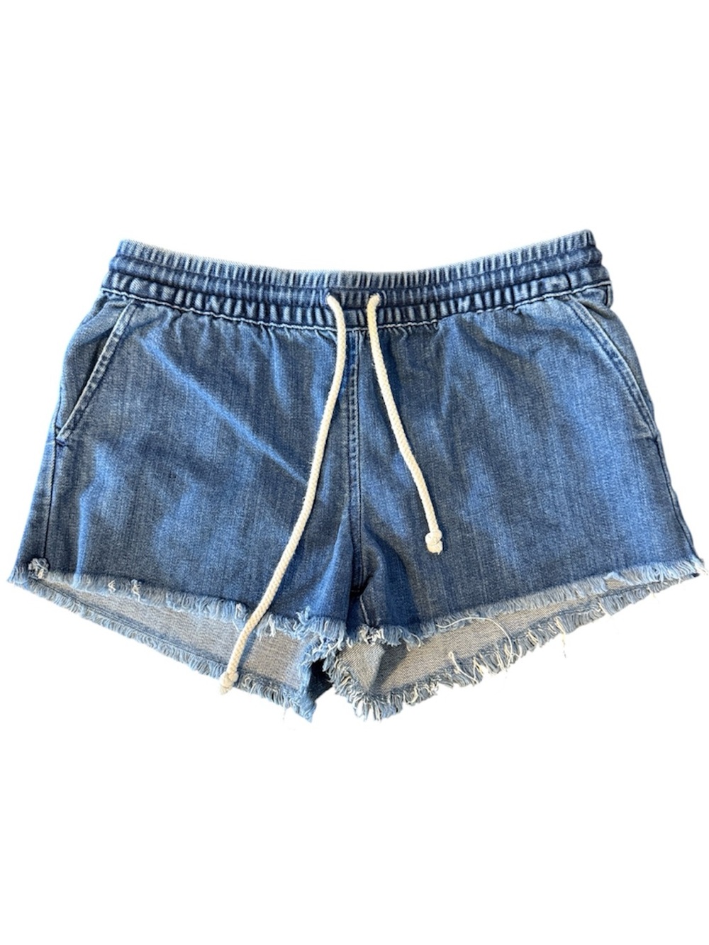 Aerie Elastic Waistband Chambray Shorts